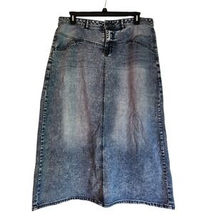 Cato Est 1946 Womens 16W Denim Maxi Skirt Long Stretch Modest Jean Stretch